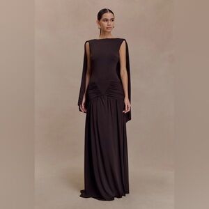 Meshki Emory Jersey Cape Maxi Dress